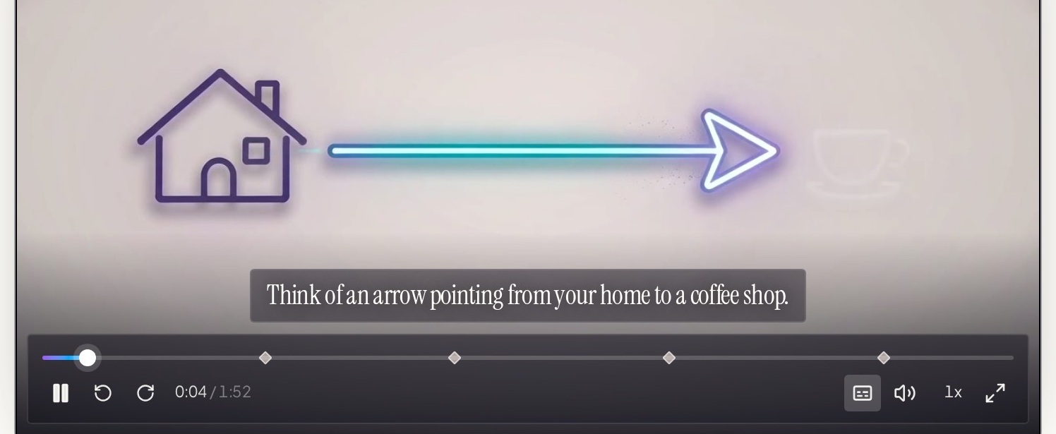 Finished Juicee video lesson playing with captions and cinematic controls